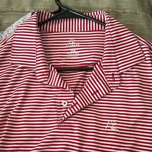 Rhoback Men's Polo Shirt in Red and White Stripes